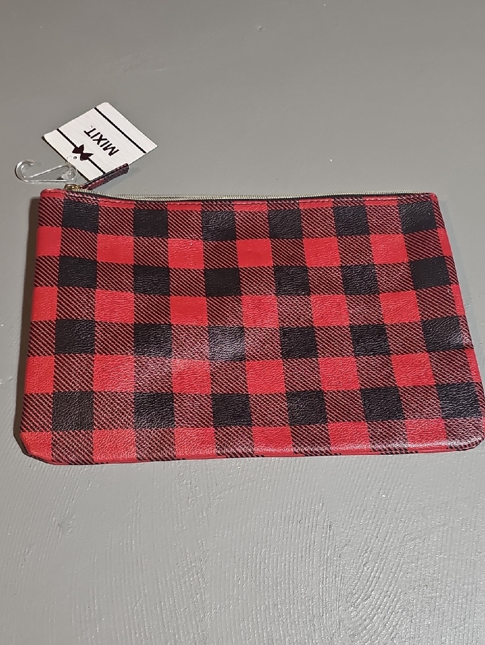 Buffalo Plaid NWT Bag Clutch For Kids School Gifts Red Black Large Capacity